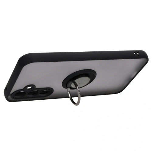 Etui z uchwytem na palec Bizon Case Hybrid Ring do Samsung Galaxy A54 5G przydymione z czarną ramką