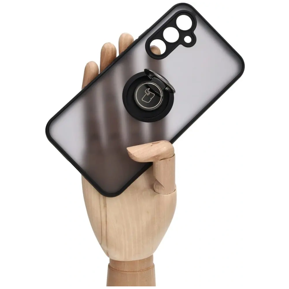 Hurtownia GSM - Etui z uchwytem na palec Bizon Case Hybrid Ring do Samsung Galaxy A54 5G przydymione z czarną ramką - BIZ1221 - {ean13} - Hurt