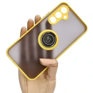 Hurtownia GSM - Bizon Case Hybrid Ring Samsung Galaxy A54 5G fumuriu cu un cadru galben - BIZ7552 - {ean13} - Hurt