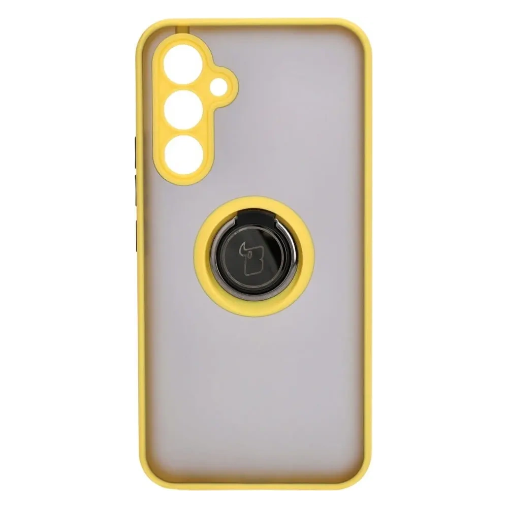 Hurtownia GSM - Bizon Case Hybrid Ring Samsung Galaxy A54 5G fumuriu cu un cadru galben - BIZ7552 - {ean13} - Hurt