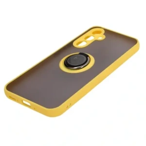 Hurtownia GSM - Etui z uchwytem na palec Bizon Case Hybrid Ring do Samsung Galaxy A54 5G przydymione z żółtą ramką - BIZ7552 - {ean13} - Hurt