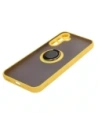 Hurtownia GSM - Etui z uchwytem na palec Bizon Case Hybrid Ring do Galaxy A54 5G, przydymione z żółtą ramką - BIZ7552 - {ean13} - Hurt