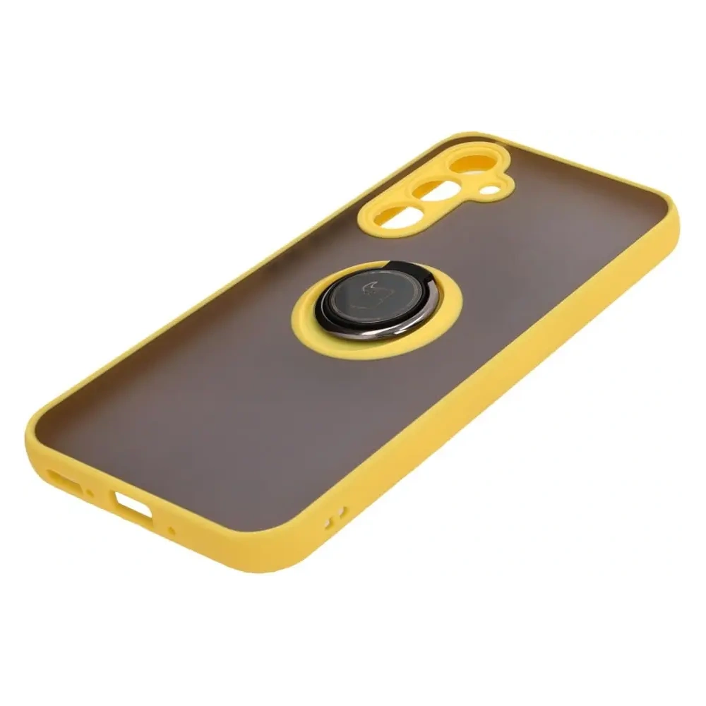 Hurtownia GSM - Bizon Case Hybrid Ring Samsung Galaxy A54 5G fumuriu cu un cadru galben - BIZ7552 - {ean13} - Hurt