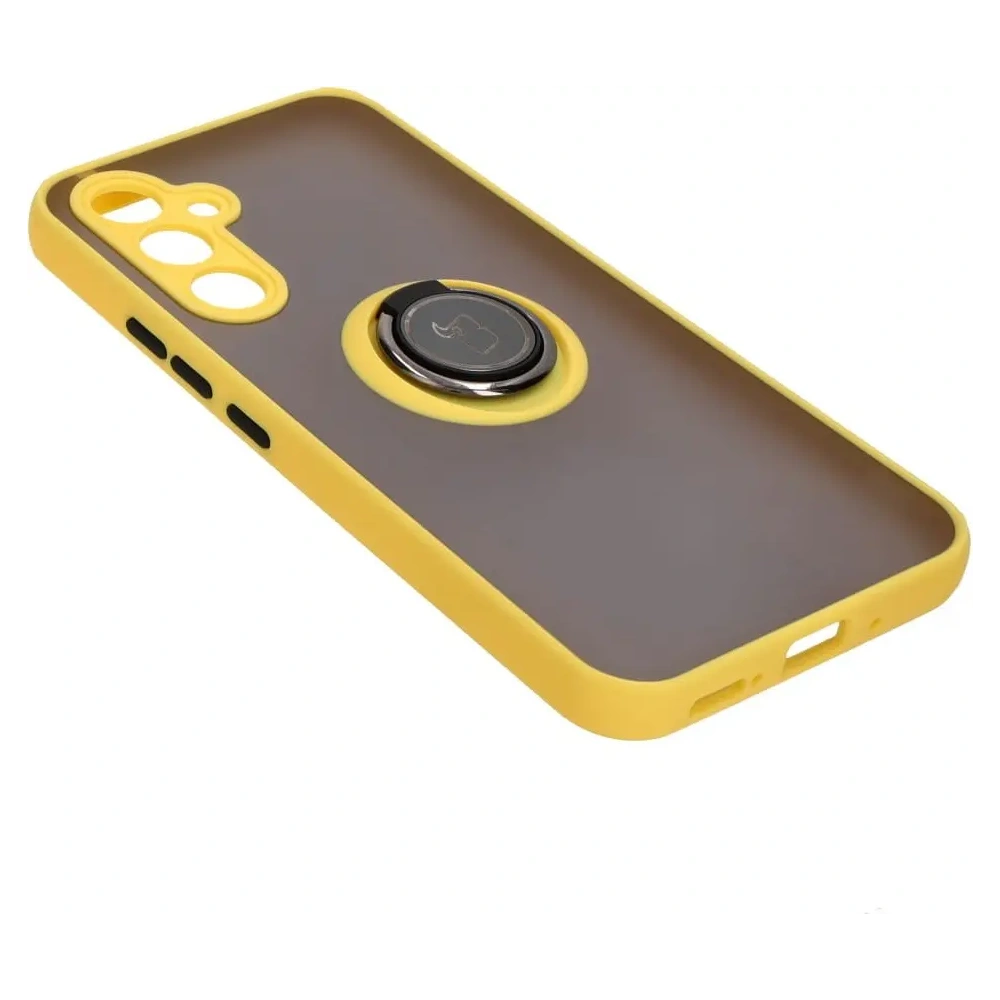 Hurtownia GSM - Bizon Case Hybrid Ring Samsung Galaxy A54 5G fumuriu cu un cadru galben - BIZ7552 - {ean13} - Hurt