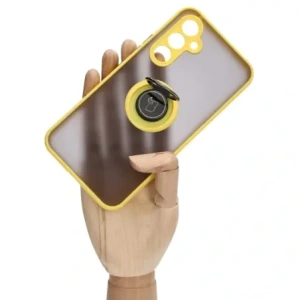 Hurtownia GSM - Bizon Case Hybrid Ring Samsung Galaxy A54 5G fumuriu cu un cadru galben - BIZ7552 - {ean13} - Hurt