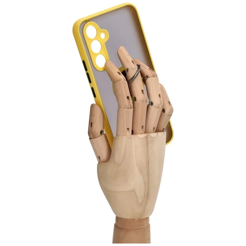 Wholesale Bizon Case Hybrid Ring Samsung Galaxy A54 5G smoky with a yellow frame - BIZ7552 - {ean13} - Hurt
