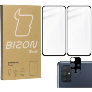 Wholesale Bizon Glass Edge 2x tempered glass + lens protection Samsung Galaxy A71 black - BIZ7556 - {ean13} - Hurt