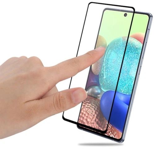 2x szkło hartowane Bizon Glass Edge + ochrona na obiektyw Samsung Galaxy A71 czarne