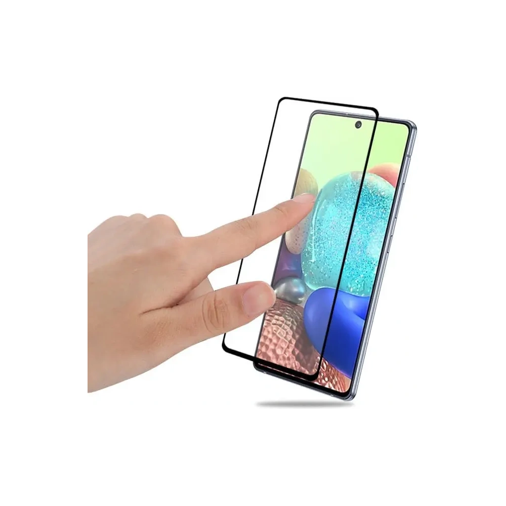 Hurtownia GSM - 2x szkło hartowane Bizon Glass Edge + ochrona na obiektyw Samsung Galaxy A71 czarne - BIZ7556 - {ean13} - Hurt