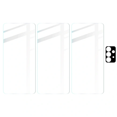 3x szkło hartowane Bizon Glass Clear + szkło na obiektyw Samsung Galaxy A72 5G