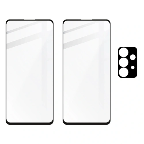 2x szkło hartowane Bizon Glass Edge + ochrona na obiektyw Samsung Galaxy A72 5G czarne