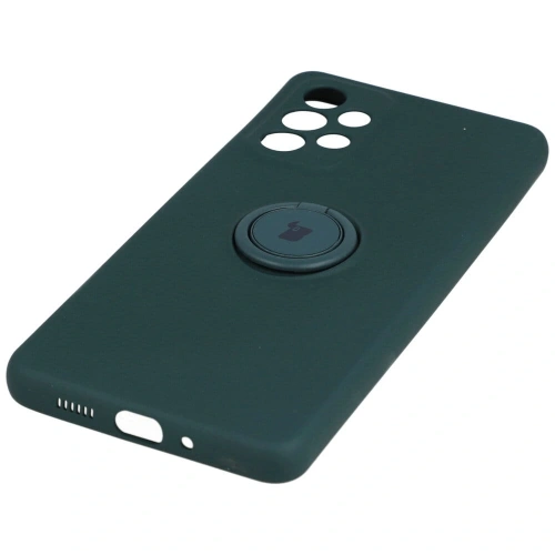 Etui Bizon Case Silicone Ring do Samsung Galaxy A73 5G ciemnozielone