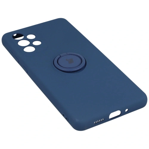 Etui Bizon Case Silicone Ring do Samsung Galaxy A73 5G granatowe