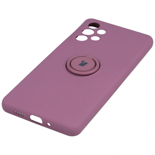 Etui Bizon Case Silicone Ring do Samsung Galaxy A73 5G ciemnofioletowe