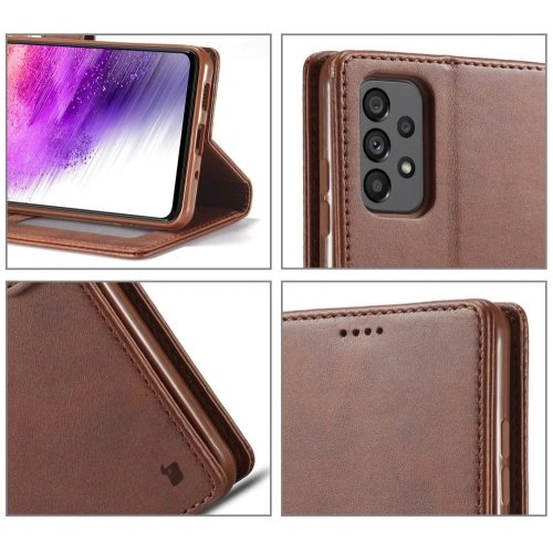 Etui Bizon Case Wallet do Samsung Galaxy A73 5G ciemnobrązowe