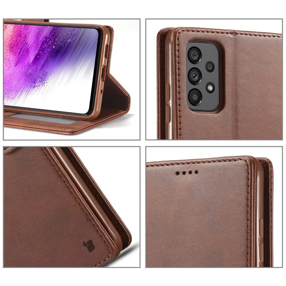 Hurtownia GSM - Etui Bizon Case Wallet do Samsung Galaxy A73 5G tmavě hnědé - BIZ1262 - {ean13} - Hurt