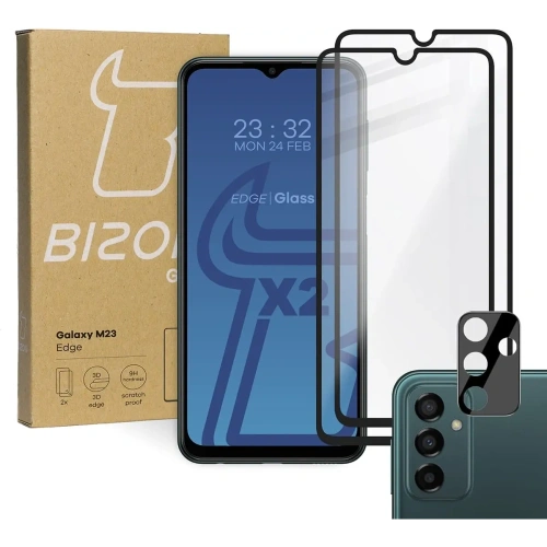 2x szkło hartowane Bizon Glass Edge + ochrona na obiektyw Samsung Galaxy M13 / M23 5G