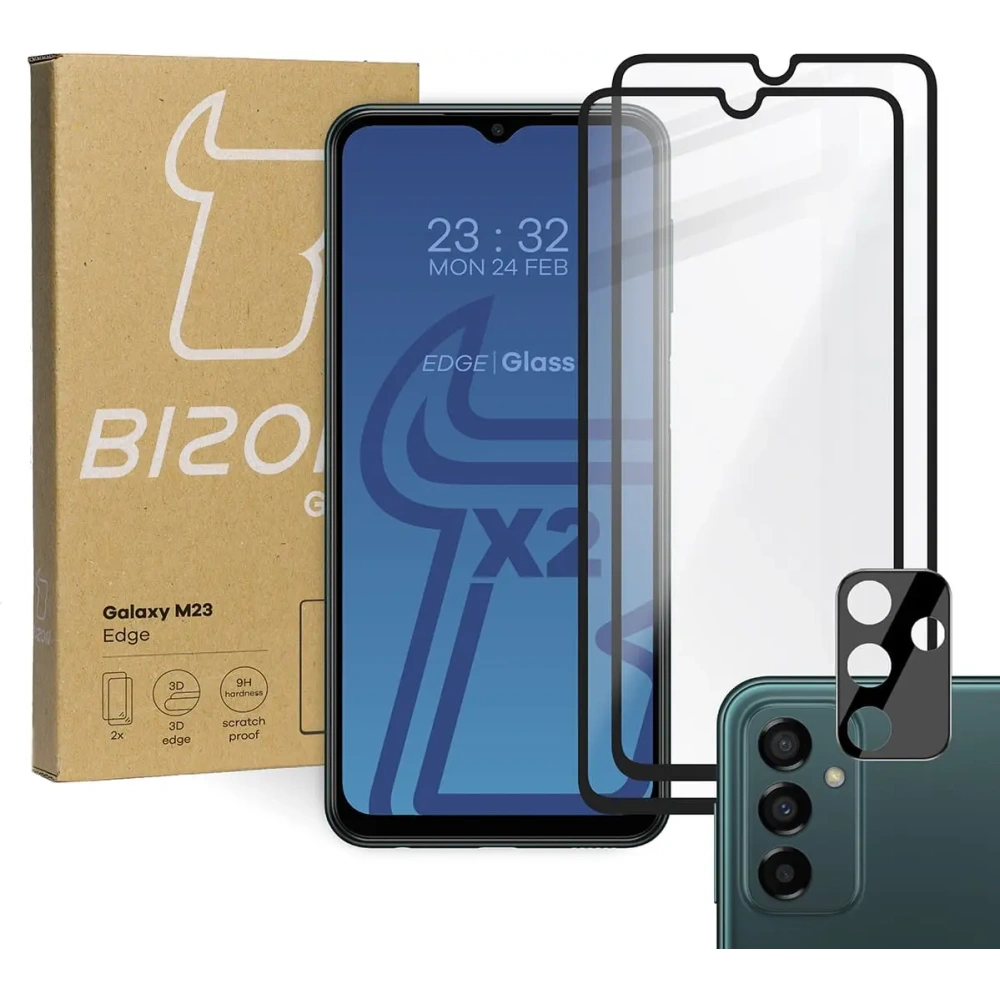 Hurtownia GSM - Bizon Glass Edge 2x sticlă temperată + protecție pentru lentilă Samsung Galaxy M13 / M23 5G - BIZ7573 - {ean13} - Hurt