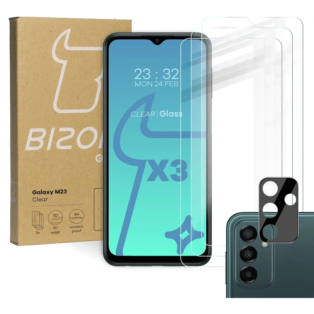 Hurtownia GSM - Bizon Glas Klar 3x gehärtetes Glas + Linsenglas Samsung Galaxy M13 / M23 5G - BIZ7577 - {ean13} - Hurt