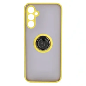 Bizon Case Hybrid Ring Samsung Galaxy M14 5G smoky with a yellow frame