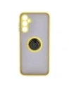 Hurtownia GSM - Etui z uchwytem na palec Bizon Case Hybrid Ring do Samsung Galaxy M14 5G przydymione z żółtą ramką - BIZ1278 - {ean13} - Hurt