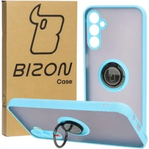 Bizon Case Hybrid Ring Samsung Galaxy M14 5G smoky with a light blue frame