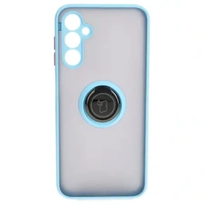 Bizon Case Hybrid Ring Samsung Galaxy M14 5G smoky with a light blue frame