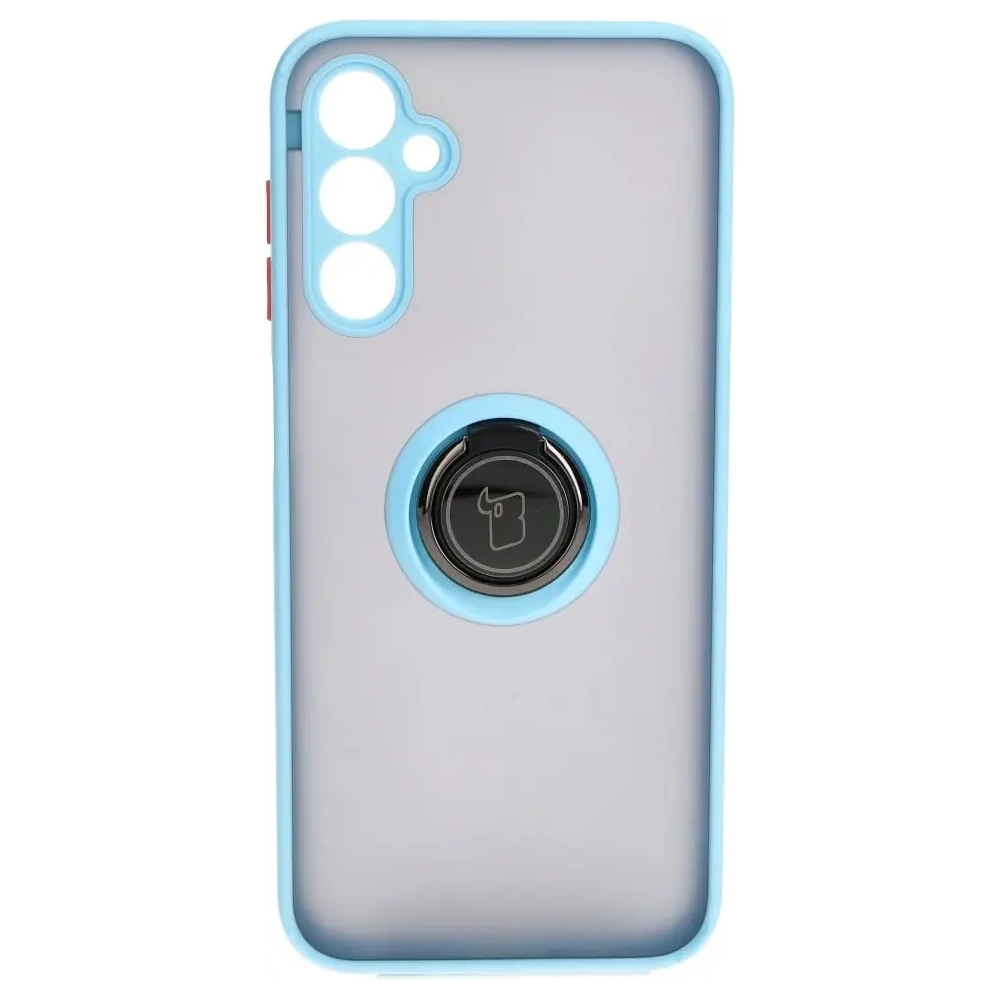 Hurtownia GSM - Etui z uchwytem na palec Bizon Case Hybrid Ring do Samsung Galaxy M14 5G przydymione z jasnoniebieską ramką - BIZ1279 - {ean13} - Hurt