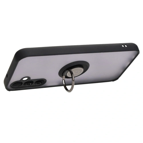 Etui z uchwytem na palec Bizon Case Hybrid Ring do Samsung Galaxy M14 5G przydymione z czarną ramką