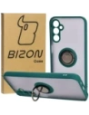 Etui z uchwytem na palec Bizon Case Hybrid Ring do Samsung Galaxy M14 5G kouřové s tmavě zeleným rámem