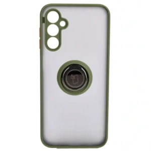 Bizon Case Hybrid Ring Samsung Galaxy M14 5G smoky with a green frame