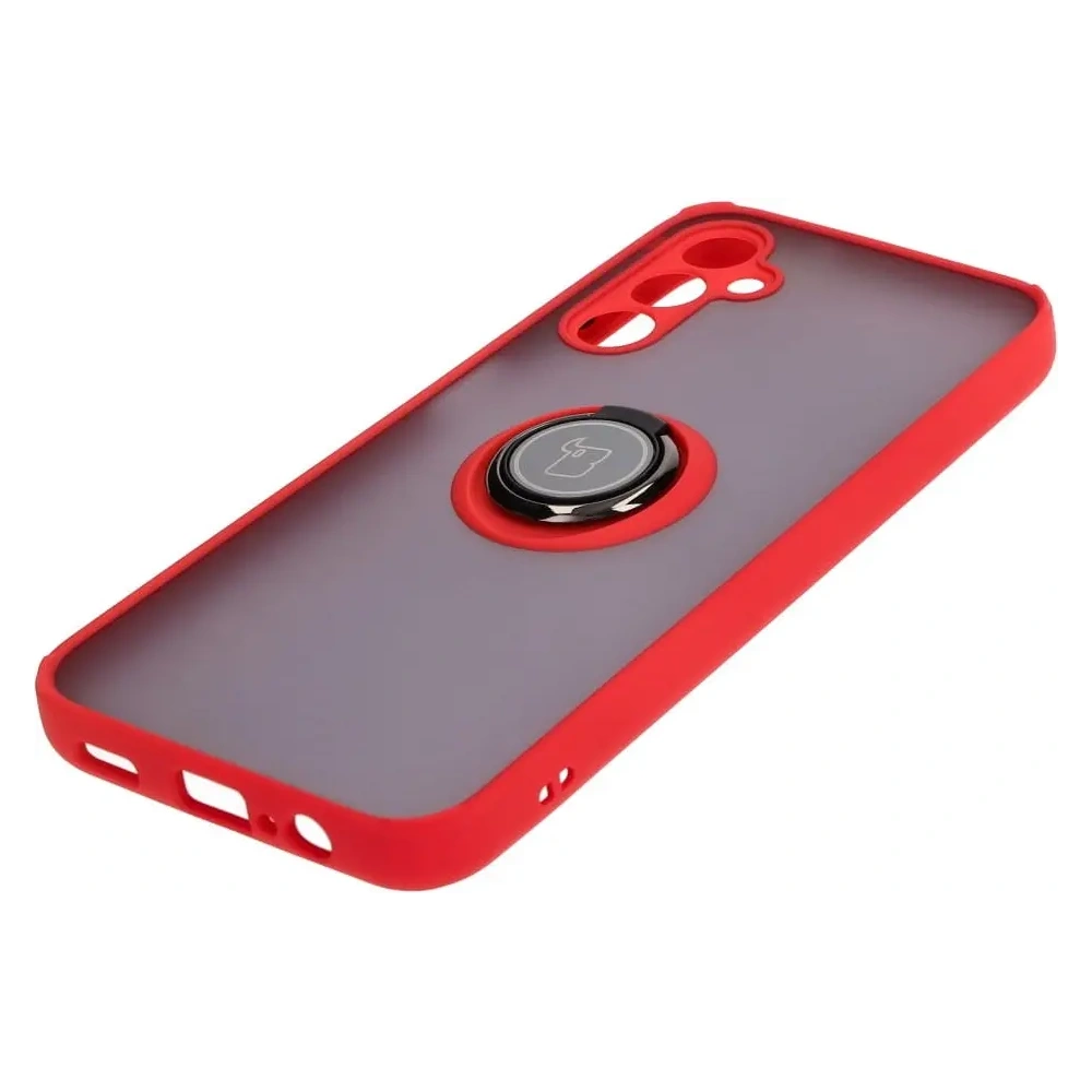 Hurtownia GSM - Etui s úchopem na prst Bizon Case Hybrid Ring pro Samsung Galaxy M14 5G kouřové s červeným rámem - BIZ1286 - {ean13} - Hurt