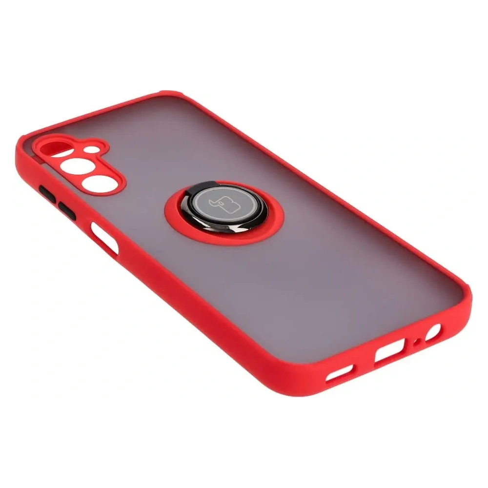 Hurtownia GSM - Etui s úchopem na prst Bizon Case Hybrid Ring pro Samsung Galaxy M14 5G kouřové s červeným rámem - BIZ1286 - {ean13} - Hurt