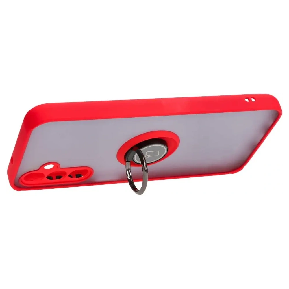 Hurtownia GSM - Etui s úchopem na prst Bizon Case Hybrid Ring pro Samsung Galaxy M14 5G kouřové s červeným rámem - BIZ1286 - {ean13} - Hurt