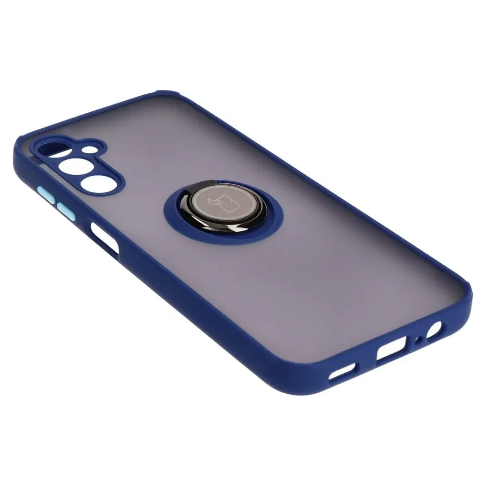 Hurtownia GSM - Etui z uchwytem na palec Bizon Case Hybrid Ring do Samsung Galaxy M14 5G przydymione z granatową ramką - BIZ1290 - {ean13} - Hurt