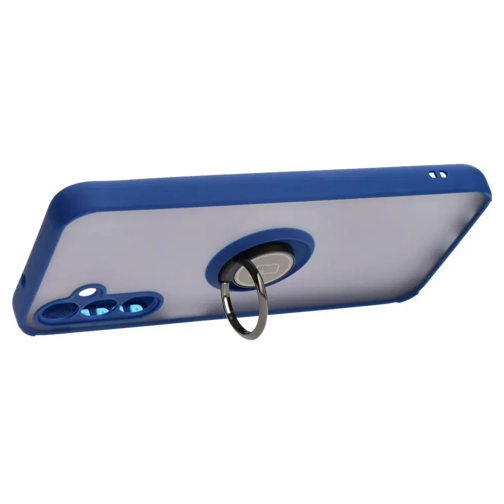 Hurtownia GSM - Etui z uchwytem na palec Bizon Case Hybrid Ring do Samsung Galaxy M14 5G przydymione z granatową ramką - BIZ1290 - {ean13} - Hurt