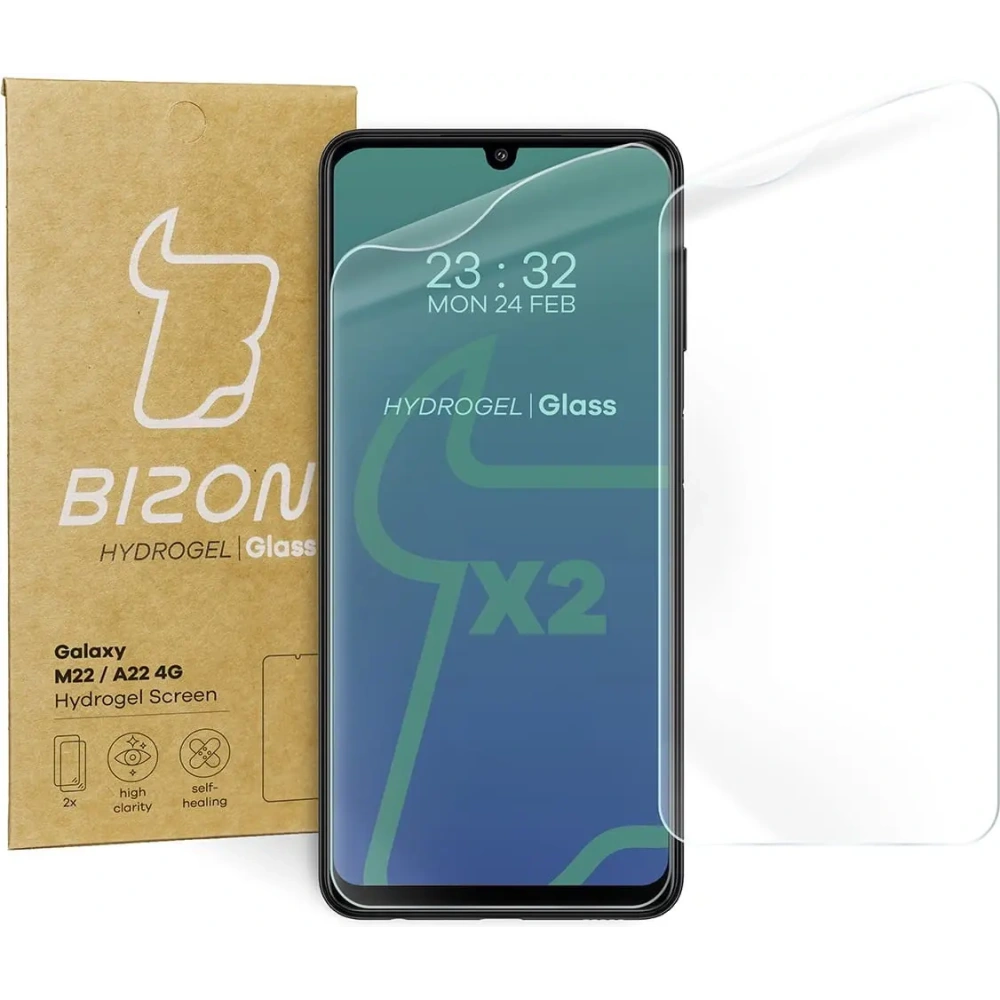 Hurtownia GSM - Bizon Glass Hydrogel Samsung Galaxy M22 / A22 4G [2 PACK] - BIZ7579 - {ean13} - Hurt