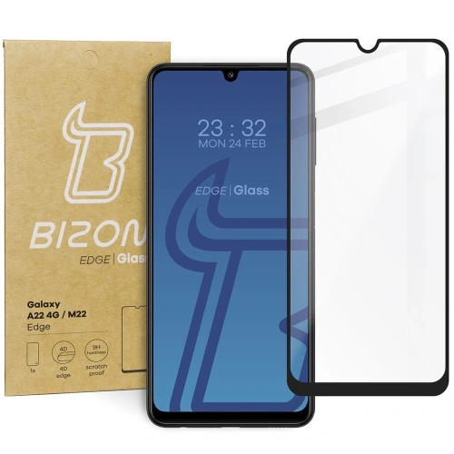Szkło hartowane Bizon Glass Edge do Samsung Galaxy A22 4G / M22 czarne