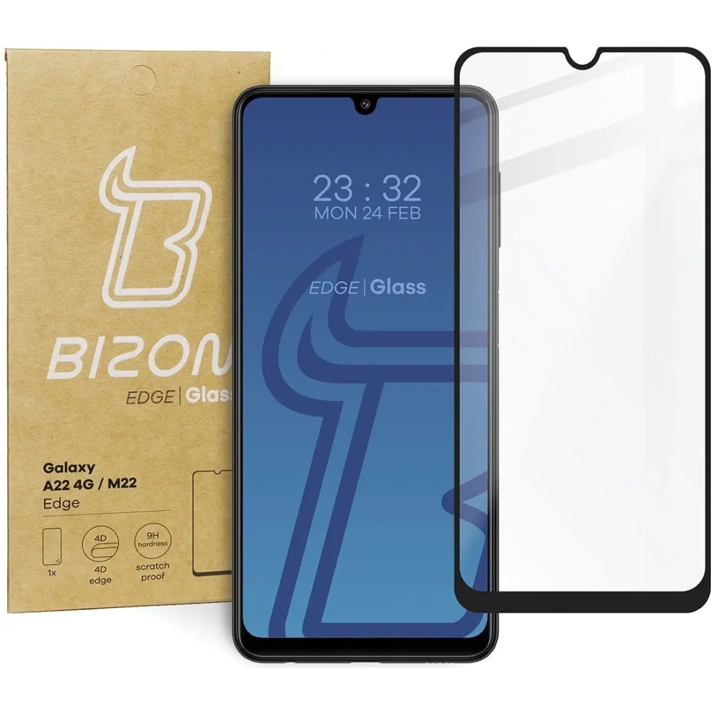 Hurtownia GSM - Bizon Glass Edge Samsung Galaxy A22 4G / M22 fekete - BIZ1297 - {ean13} - Hurt