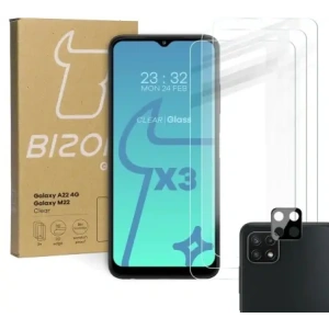 Hurtownia GSM - Bizon Glas Klar 3x gehärtetes Glas + Linsenglas Samsung Galaxy A22 4G / M22 - BIZ7580 - {ean13} - Hurt