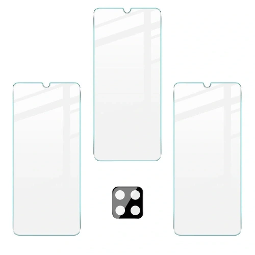 3x szkło hartowane Bizon Glass Clear + szkło na obiektyw Samsung Galaxy A22 4G / M22