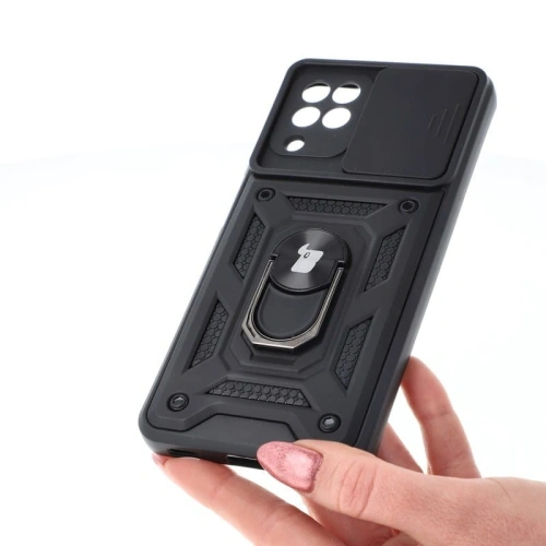 Etui Bizon Case CamShield Ring do Samsung Galaxy A22 4G / M22 czarne