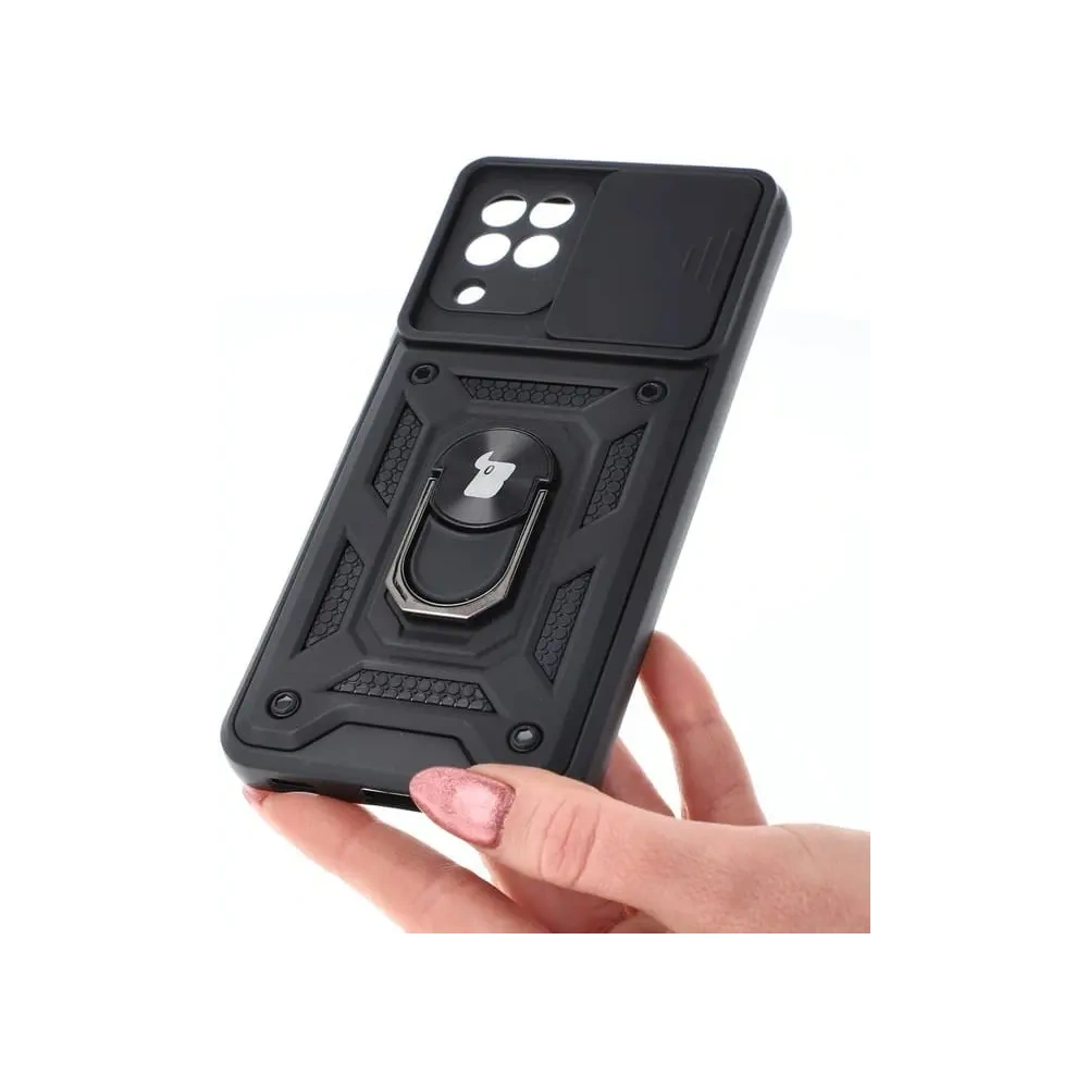 Hurtownia GSM - Bizon Case CamShield Ring Samsung Galaxy A22 4G / M22 negru - BIZ7587 - {ean13} - Hurt