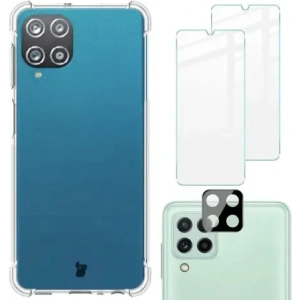 Hurtownia GSM - Bizon Case Clear Pack Hülle + 2x Bildschirmglas + Objektivglas Samsung Galaxy A22 4G / M22 klar - BIZ7591 - {ean13} - Hurt