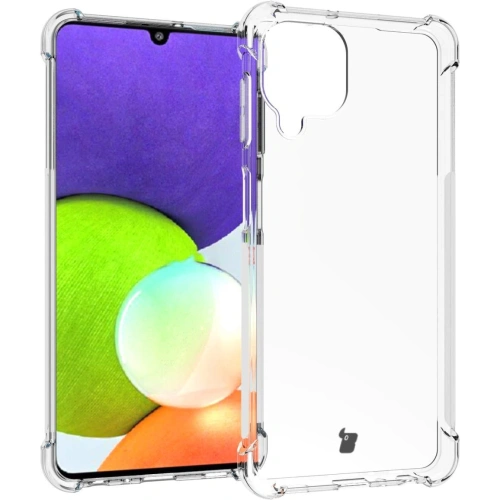 Etui + 2x szkło na ekran + szkło na obiektyw Bizon Case Clear Pack do Samsung Galaxy A22 4G / M22 przezroczyste
