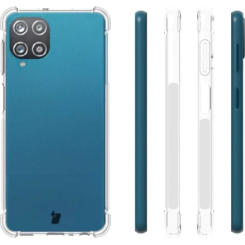 Etui + 2x szkło na ekran + szkło na obiektyw Bizon Case Clear Pack do Samsung Galaxy A22 4G / M22 przezroczyste