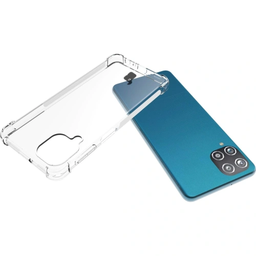 Etui + 2x szkło na ekran + szkło na obiektyw Bizon Case Clear Pack do Samsung Galaxy A22 4G / M22 przezroczyste