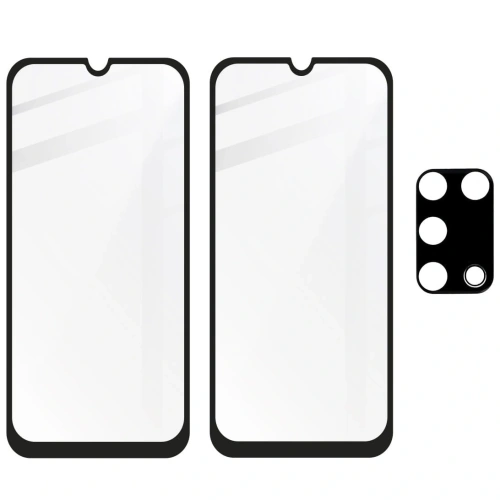 2x szkło hartowane Bizon Glass Edge + ochrona na obiektyw Samsung Galaxy M31 czarne