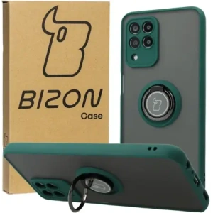 Hurtownia GSM - Etui z uchwytem na palec Bizon Case Hybrid Ring do Galaxy M33 5G, przydymione z ciemnozieloną ramką - BIZ7599 - {ean13} - Hurt