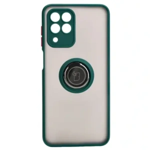 Hurtownia GSM - Etui z uchwytem na palec Bizon Case Hybrid Ring do Galaxy M33 5G, przydymione z ciemnozieloną ramką - BIZ7599 - {ean13} - Hurt